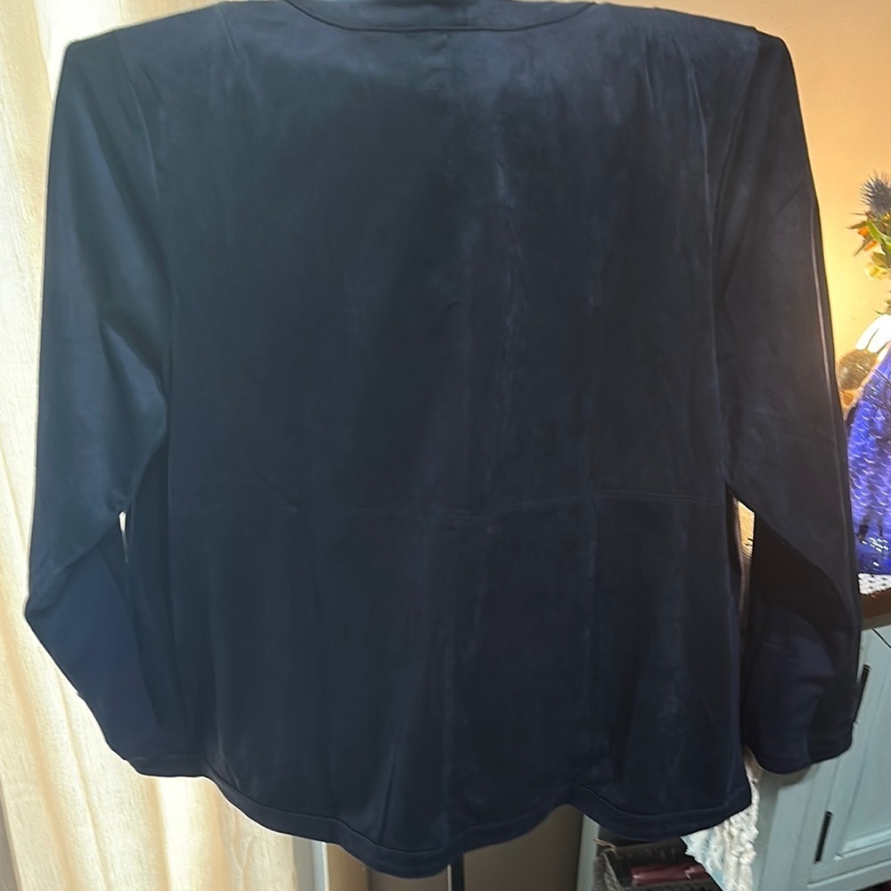 Unique Winged Open Front J.Jill Navy Blazer - Picture 8 of 12